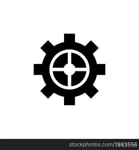 Cog Settings, Gear. Flat Vector Icon illustration. Simple black symbol on white background. Cog Settings, Gear sign design template for web and mobile UI element. Cog Settings, Gear Vector Icon