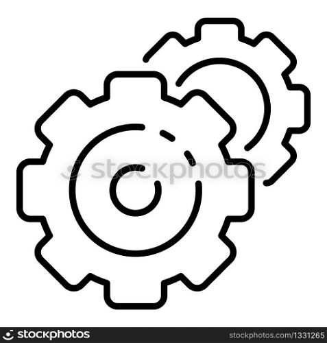 Cog wheel gear icon. Outline cog wheel gear vector icon for web design isolated on white background. Cog wheel gear icon, outline style