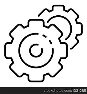 Cog wheel gear icon. Outline cog wheel gear vector icon for web design isolated on white background. Cog wheel gear icon, outline style