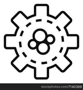 Cog wheel icon. Outline cog wheel vector icon for web design isolated on white background. Cog wheel icon, outline style