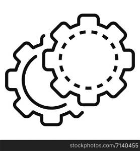 Cog wheel icon. Outline cog wheel vector icon for web design isolated on white background. Cog wheel icon, outline style