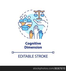 Cognitive dimension concept icon. Understanding human rights. GCED domain of learning abstract idea thin line illustration. Isolated outline drawing. Editable stroke. Arial, Myriad Pro-Bold fonts used. Cognitive dimension concept icon