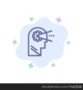 Cognitive, Process, Mind, Head Blue Icon on Abstract Cloud Background