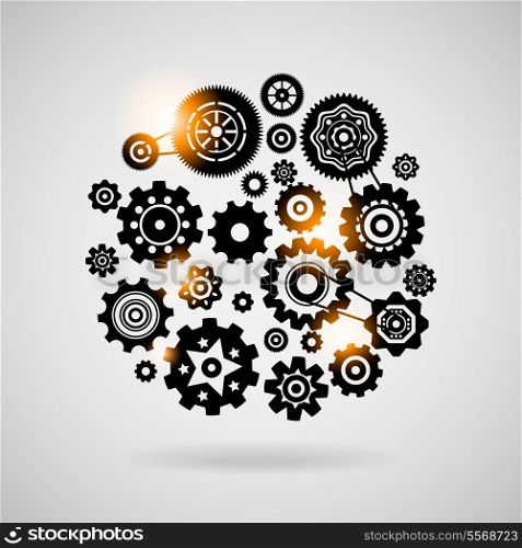 Cogs and gears teamwork concept or symbol vector illustration