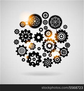 Cogs and gears teamwork concept or symbol vector illustration