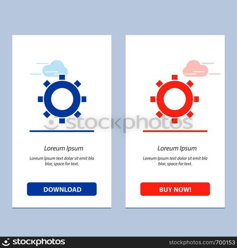 Cogs, Gear, Setting Blue and Red Download and Buy Now web Widget Card Template