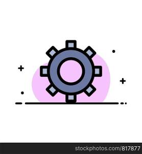 Cogs, Gear, Setting Business Flat Line Filled Icon Vector Banner Template