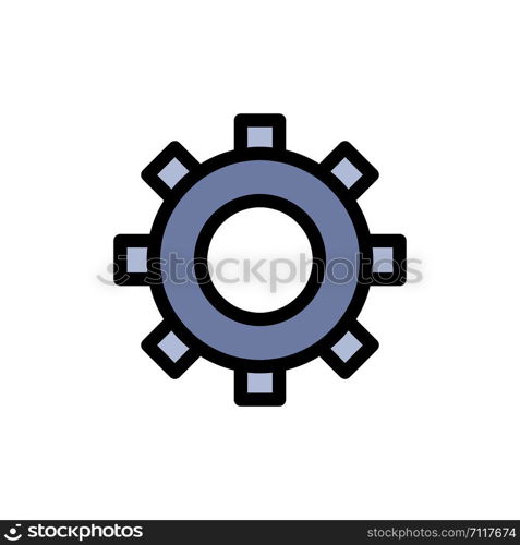 Cogs, Gear, Setting Flat Color Icon. Vector icon banner Template