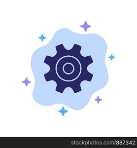 Cogs, Gear, Setting, Wheel Blue Icon on Abstract Cloud Background