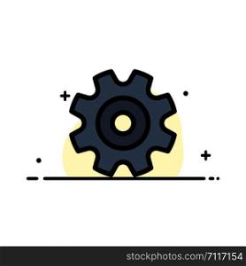 Cogs, Gear, Setting, Wheel Business Flat Line Filled Icon Vector Banner Template