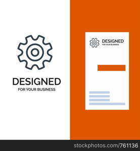 Cogs, Gear, Setting, Wheel Grey Logo Design and Business Card Template