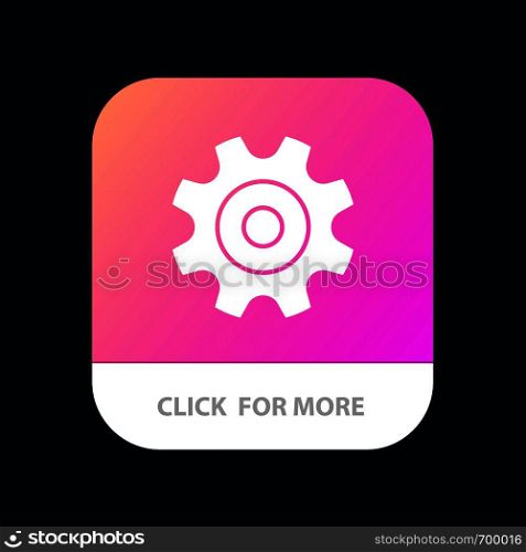 Cogs, Gear, Setting, Wheel Mobile App Button. Android and IOS Glyph Version