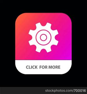 Cogs, Gear, Setting, Wheel Mobile App Button. Android and IOS Glyph Version