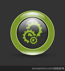 cogs gears in circle with shadow on white. cogs gears in circle