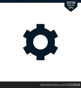 Cogwheel design related to setting icon collection in glyph style, solid color vector