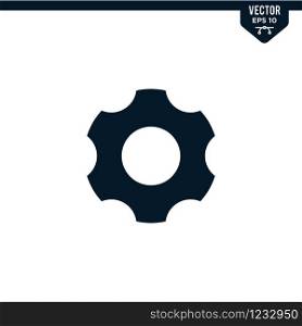Cogwheel design related to setting icon collection in glyph style, solid color vector