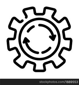 cogwheel erp line icon vector. cogwheel erp sign. isolated contour symbol black illustration. cogwheel erp line icon vector illustration