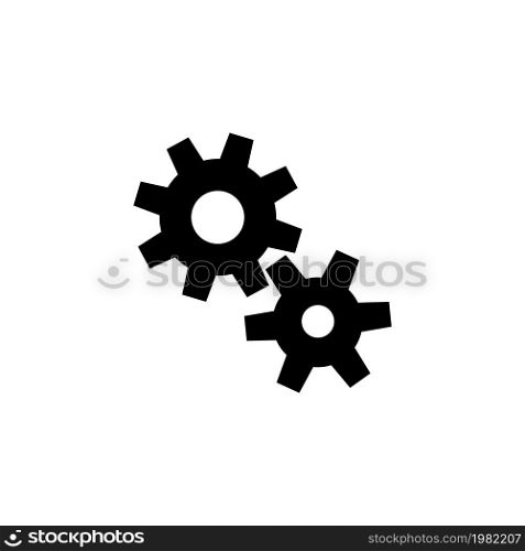 Cogwheel Gear Mechanism. Flat Vector Icon. Simple black symbol on white background. Cogwheel Gear Mechanism Flat Vector Icon