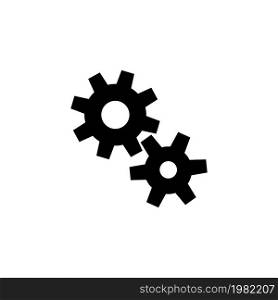Cogwheel Gear Mechanism. Flat Vector Icon. Simple black symbol on white background. Cogwheel Gear Mechanism Flat Vector Icon