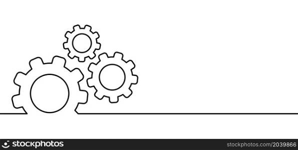Cogwheel, gear mechanism settings tools. Fun drawing vector gears person icon or sign. Service cog brain pattern or template banner. Nearly there