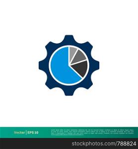 Cogwheel, Gear Pie Chart Icon Vector Logo Template Illustration Design. Vector EPS 10.