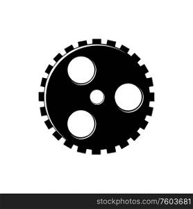 Cogwheel isolated round gear icon. Vector toothed wheel, construction equipment or machinery mechanism. Toothed wheel isolated cogwheel or gear