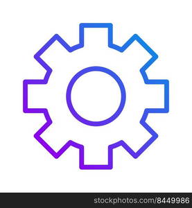 Cogwheel pixel perfect gradient linear vector icon. Technology and settings. Business development. Equipment. Thin line color symbol. Modern style pictogram. Vector isolated outline drawing. Cogwheel pixel perfect gradient linear vector icon