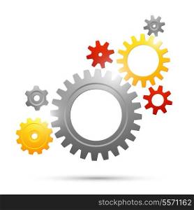 Cogwheel teamwork connection abstract business concept isolated vector illustration