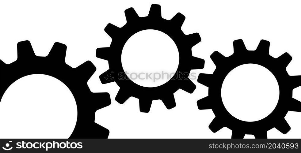 Cogwheels brain. Think big ideas. Gear mechanism settings tools template banner. Funny vector cog signs. Cogwheel strategy teamwork concept icons.
