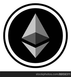 Coin crypto currency ethereum vector image