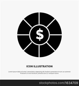 Coin, Currency, Dollar solid Glyph Icon vector