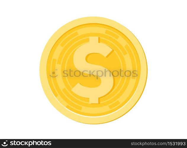 coin dollar. concept of monetary collection or strategy of profit or benefit making in business vector design.