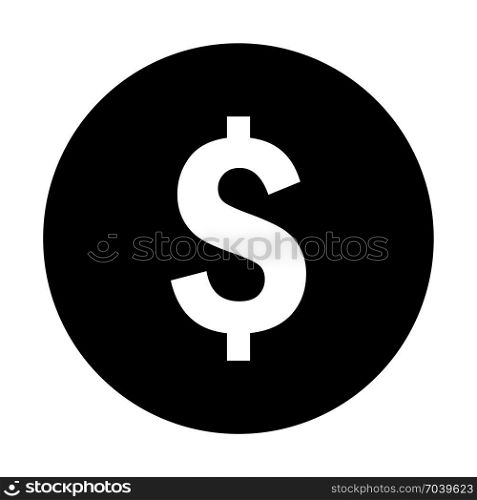 Coin, dollar currency, icon on isolated background