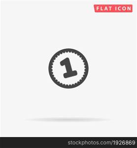 Coin flat vector icon. Glyph style sign. Simple hand drawn illustrations symbol for concept infographics, designs projects, UI and UX, website or mobile application.. Coin flat vector icon