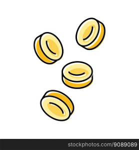 coin gold falling color icon vector. coin gold falling sign. isolated symbol illustration. coin gold falling color icon vector illustration