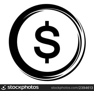 Coin icon. Money design. Gold dollar flat symbol. Vector illustration