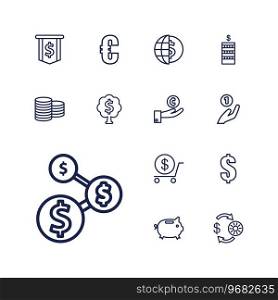 Coin icons Royalty Free Vector Image