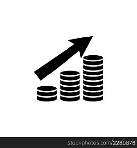 Coin Ladder, Money Stacks, Profit Growth. Flat Vector Icon illustration. Simple black symbol on white background. Coin Ladder, Money Stacks Growth sign design template for web and mobile UI element. Coin Ladder, Money Stacks, Profit Growth. Flat Vector Icon illustration. Simple black symbol on white background. Coin Ladder, Money Stacks Growth sign design template for web and mobile UI element.