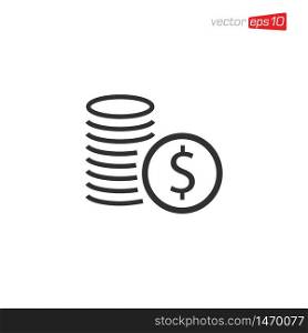 Coin Money Icon Design Vector