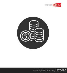 Coin Money Icon Design Vector