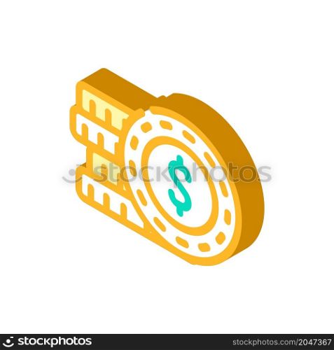 coin money isometric icon vector. coin money sign. isolated symbol illustration. coin money isometric icon vector illustration