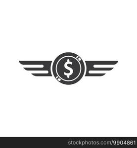 coin money wings  icon vector illustration design