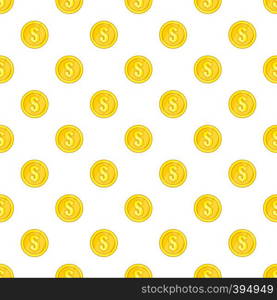 Coin pattern. Cartoon illustration of coin vector pattern for web. Coin pattern, cartoon style