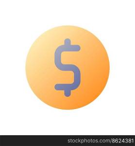 Coin pixel perfect flat gradient color ui icon. Money saving account. Banking service online. Simple filled pictogram. GUI, UX design for mobile application. Vector isolated RGB illustration. Coin pixel perfect flat gradient color ui icon