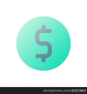 Coin pixel perfect flat gradient two-color ui icon. Money saving account. Banking service online. Simple filled pictogram. GUI, UX design for mobile application. Vector isolated RGB illustration. Coin pixel perfect flat gradient two-color ui icon