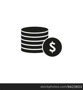 Coin stack icon. Business pay concept. Money dollar symbol. A column of coins. Vector illustration. EPS 10. stock image.. Coin stack icon. Business pay concept. Money dollar symbol. A column of coins. Vector illustration. EPS 10.