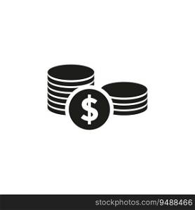 Coin stack icon. Business pay concept. Money dollar symbol. Vector illustration. Eps 10. Stock image.. Coin stack icon. Business pay concept. Money dollar symbol. Vector illustration. Eps 10.