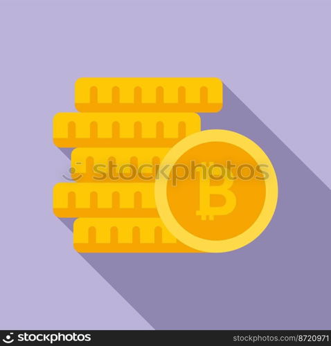 Coin stack icon flat vector. Crypto money. Business finance. Coin stack icon flat vector. Crypto money