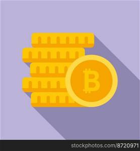 Coin stack icon flat vector. Crypto money. Business finance. Coin stack icon flat vector. Crypto money