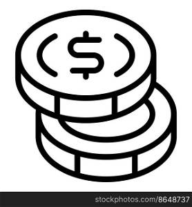 Coin stack icon outline vector. Bank mobile. Payment mobile. Coin stack icon outline vector. Bank mobile